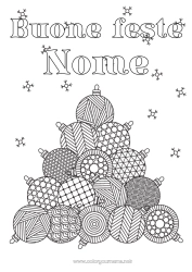 Disegno gratuito Natale Palla di Natale Decorazioni di Natale Colorazioni complesse Zentangle