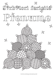 Pagină de colorat personalizată Crăciun Bola de Crăciun Decorațiuni de Crăciun Desene de colorat complexe Zentangle