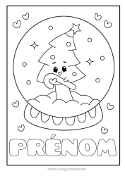 Coloriage gratuit Coeur Sapin de Noël Kawaii Sucre d'orge Coloriages faciles Sapin