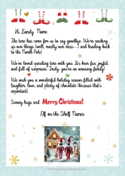 Free coloring Christmas elves Letters from prankster elves Elf Departure Letter