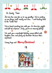 Colouring to customise Christmas Elves Letters From Mischievous Elves Departure Letter, Goodbye Elf