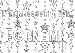 Gratis färgläggning Jul Juldekorationer Julgirland Utsmyckat namn Stjärnor Geometriska former Dekorativ bakgrund