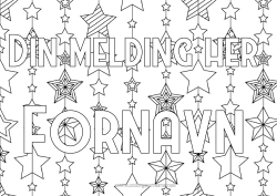 Gratis fargelegging Jul Juledekorasjoner Julelenke Dekorert navn Stjerner Geometriske former Dekorativ bakgrunn
