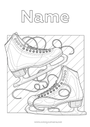 Free coloring Sport Shoe Winter Sports Figure Skating