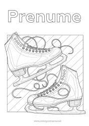 Pagină de colorat personalizată Sport Încălțăminte Sporturi de iarnă Patinaj