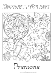 Desen liber de colorat Pâine cu mirodenii Ciocolată Cafenea Băutură Dulciuri, bunătăți Desene de colorat complexe Bezele, bezele pufoase