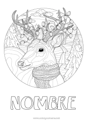 Dibujo libre Invierno Animales Animales del bosque Ciervo Bufanda