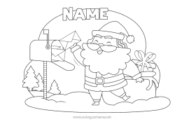 Free drawing Santa Claus Christmas Letter to Santa Claus Mailbox