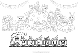 Dessin gratuit Cadeaux Lion Fête Hotte Jouets Animaux sauvages d'Afrique Jeux et jouets Peluche