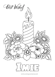 Rysunek za darmo świeca Szczęśliwego Nowego Roku! Wiadomość