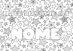 Disegno gratuito Festa Nome decorato Spazio Stelle Sfondo decorativo