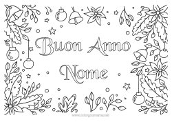 Disegno gratuito Fiori Buon Anno Stella di Natale Messaggio 
