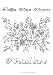 Dibujo libre Flores Feliz año 2025