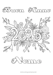 Disegno gratuito Fiori Buon Anno 2025