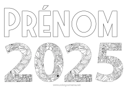 Coloriage gratuit Zentangle 2025