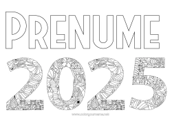 Pagină de colorat personalizată Zentangle 2025