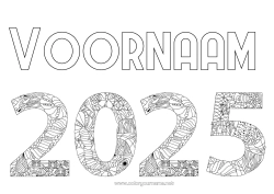 Gratis kleurplaat Zentangle 2025