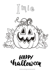 Kolorowanka do personalizacji Dynia Halloween Napis 'halloween'