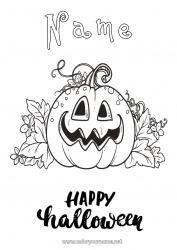 Free coloring Pumpkin Halloween Inscription 