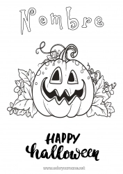 Colorear gratis Calabaza Halloween Inscripción 