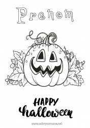 Dessin gratuit Citrouille Halloween Inscription "halloween"