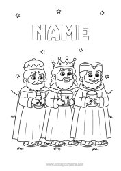 Colouring to customise Epiphany Wise Men