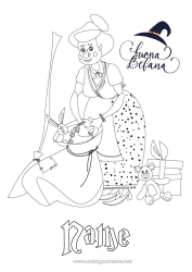 Colouring to customise Witch Epiphany Befana