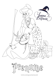 Pagină de colorat personalizată Vrăjitoare Epifania Befana