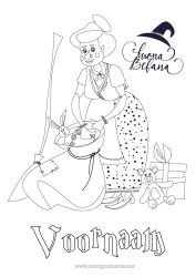Gratis tekening Heks Driekoningen Befana