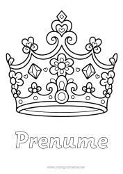 Desen liber de colorat Prințesă Coroană Bijuterie