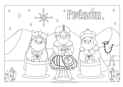Dessin gratuit Épiphanie Rois mages