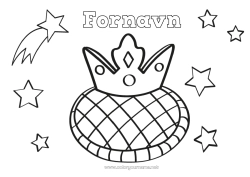Gratis farvelægning Krone Epifani. Stjerner Nem farvelægning Kongernes kage