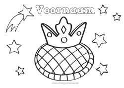 Gratis tekening Kroon Driekoningen Sterren Eenvoudige kleurplaten Driekoningen cake