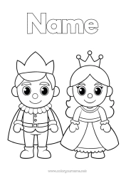 Colouring to customise Epiphany Easy Colouring Pages King Queen