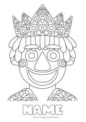 Colouring to customise Crown Epiphany Carnival Mardi Gras King Kings' Cake
