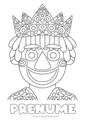 Pagină de colorat personalizată Coroană Epifania Carnaval Marțea Grasă Rege Pâine regală