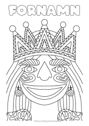 Gratis färgläggning Krona Epifania Karneval Drottning