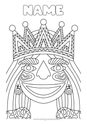 Colouring to customise Crown Epiphany Carnival Queen
