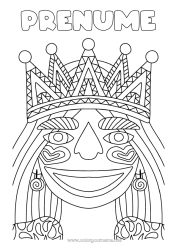 Desen liber de colorat Coroană Epifania Carnaval Regină