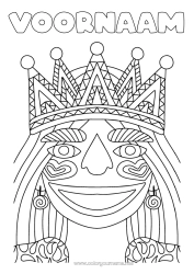 Gratis tekening Kroon Driekoningen Carnaval Koningin