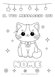 Disegno gratuito Gatto Kawaii Festa Animale CanI e gatti