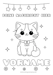 Kostenlose Zeichnung Katze Kawaii Fest Tier Hunde und Katzen