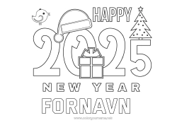 Gratis tegning Godt nyttår 2025