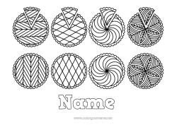 Free coloring Epiphany King cake Circle, round