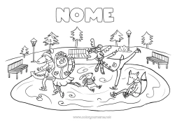 Disegno gratuito Sport Inverno Animale Sport Invernali Pattinaggio Artistico