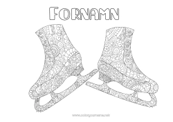 Gratis färgläggning Sport Zentangle Vintersporter Konståkning
