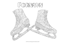 Gratis fargelegging Sport Zentangle Vintersport Skøyting