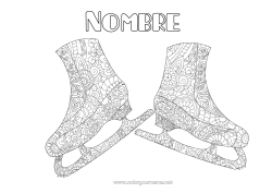 Colorear gratis Sport Zentangle Deportes de Invierno Patinaje Artístico