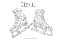 Colorazione gratuita Sport Zentangle Sport Invernali Pattinaggio Artistico