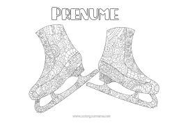 Pagină de colorat personalizată Sport Zentangle Sporturi de iarnă Patinaj